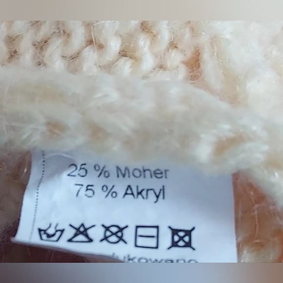 By O La La Yellow Cable Knit Hooded Long Sweater Jacket Cardigan Mohair Blend OS - Picture 6 of 6